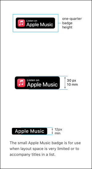 Apple Music badge usage guidelines